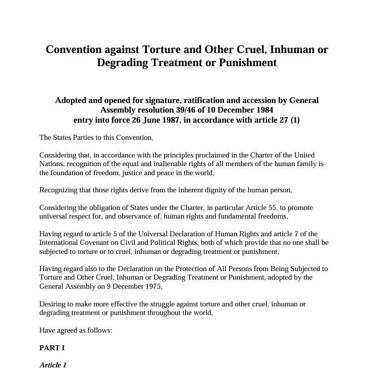 Konvencija protiv mučenja i drugih okrutnih, neljudskih ili ponižavajućih postupaka ili kažnjavanja