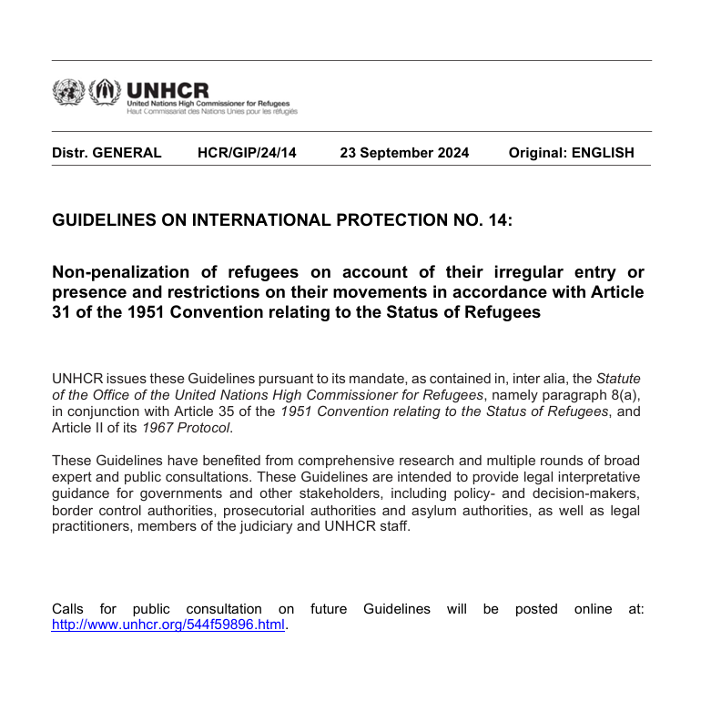 Guidelines on International Protection No. 14