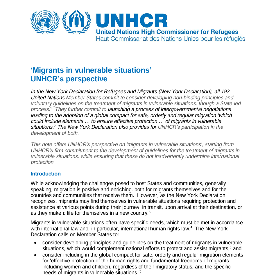 „Migranti u ranjivim situacijama“ - perspektiva UNHCR-a