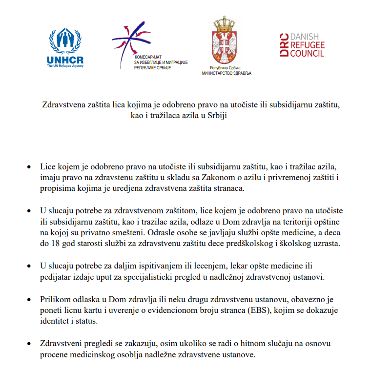 Zdravstvena zaštita lica kojima je dodeljeno pravo na azil ili supsidijarnu zaštitu